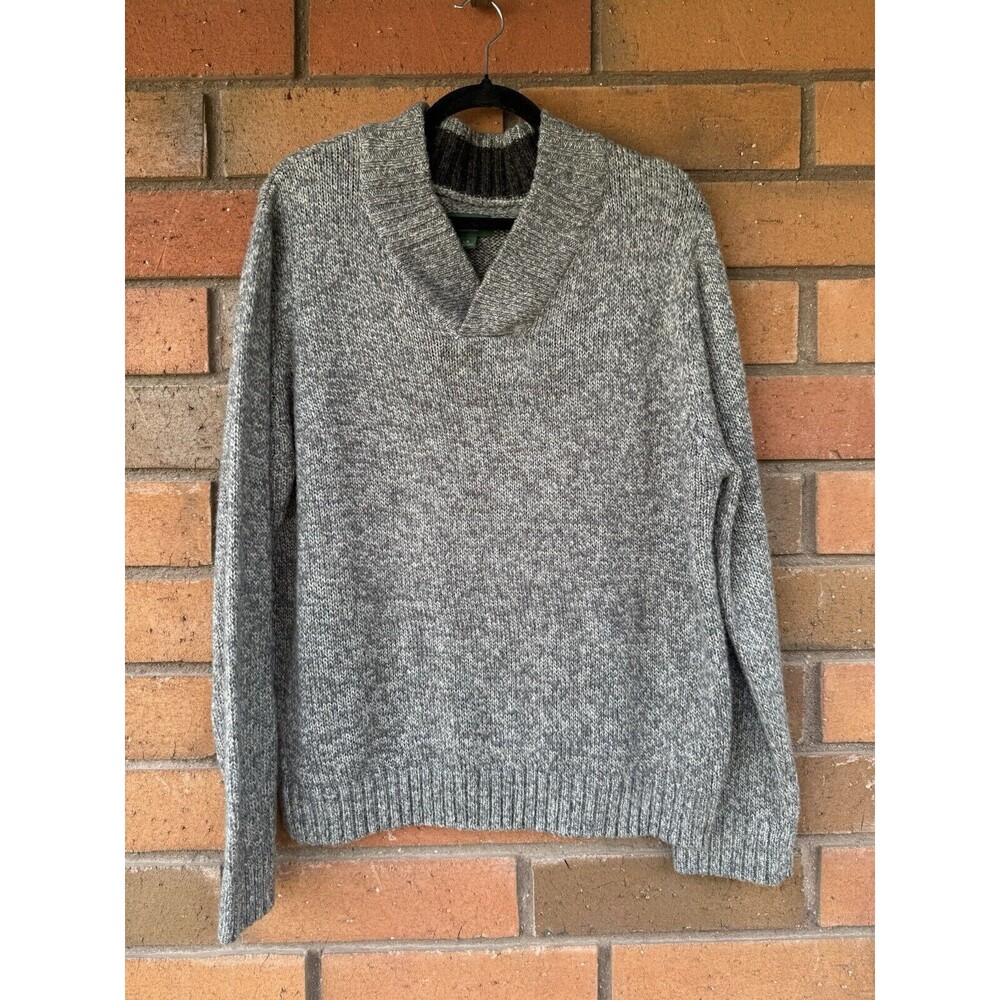 David Taylor Shawl Neck Sweater Long Sleeve Golf Pullover | Gray | Men's Large